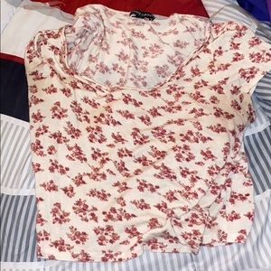 Red Floral crop top